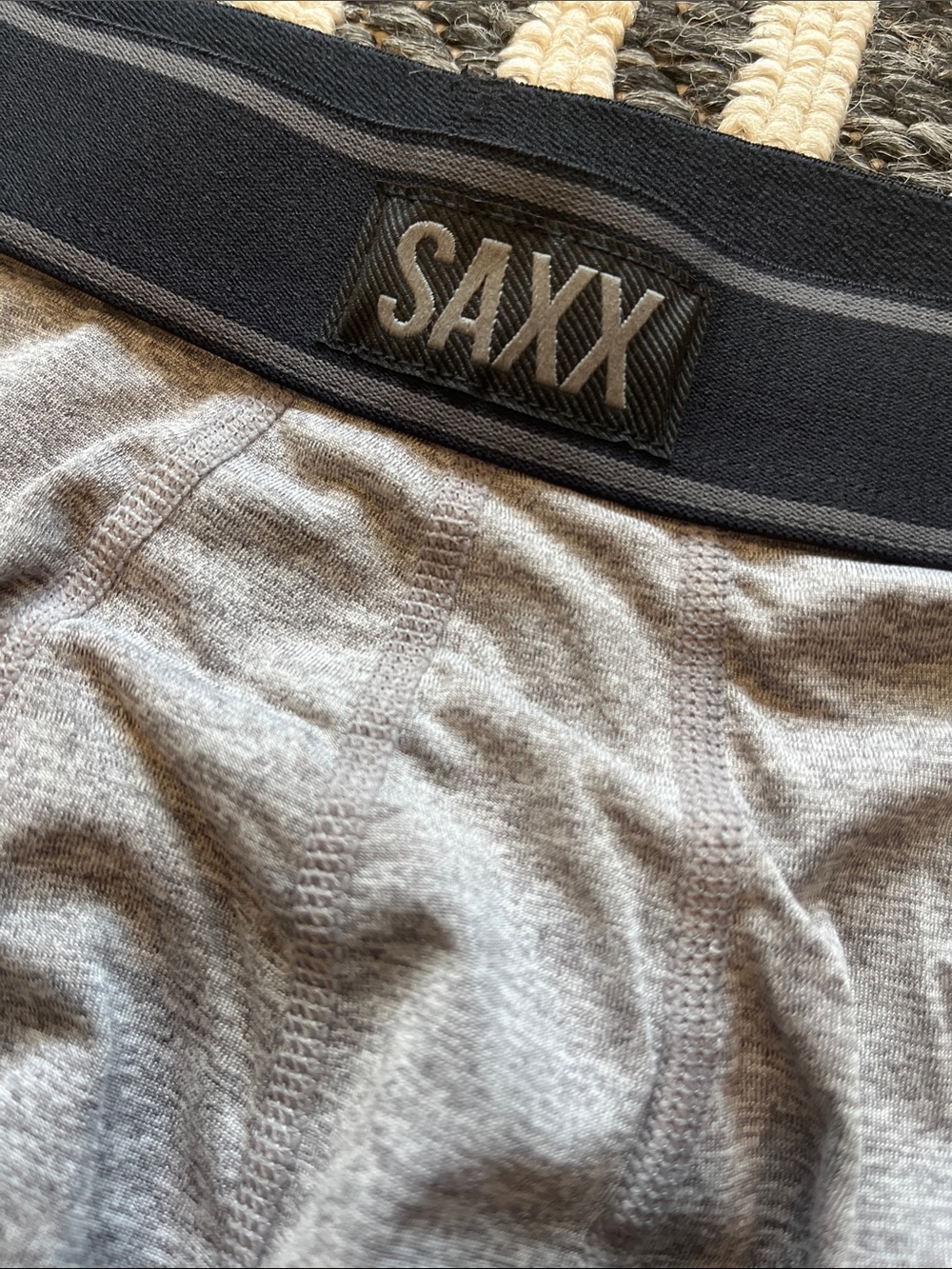 Saxx Men's Grey Daytripper Boxer Briefs Black Waistband { Best fit 32 waist }